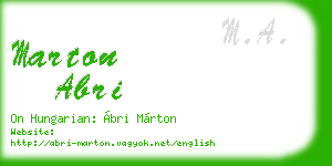 marton abri business card